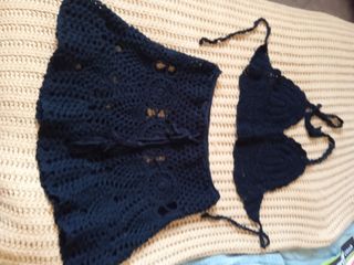 Top ganchillo verano negro