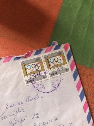 Busta Sudan con francobolli Olimpiadi