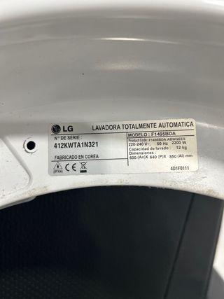 Lavadora LG Motor Direct Drive F1495BDA