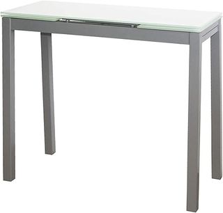 Mesa Cocina Cristal Extensible Gris