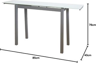 Mesa Cocina Cristal Extensible Gris