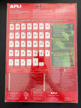 Etiquetas Blancas Apli A4 100 uds