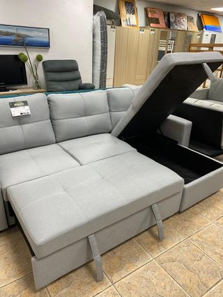 Ideal Sofá cama gris de tela