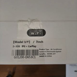 Schermo posteriore Tesla Model 3 Y, 7" 2+32GB