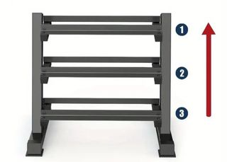 Soporte para mancuernas tres niveles ajustable