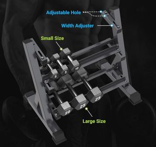 Soporte para mancuernas tres niveles ajustable
