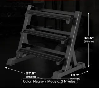 Soporte para mancuernas tres niveles ajustable