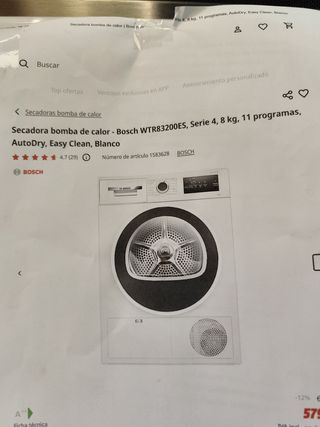 Secadora Bosch Serie 4 8kg