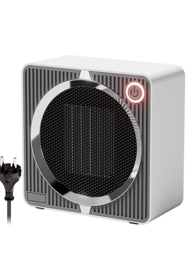 Aquecedor Portátil Cerâmico Branco e Cinza