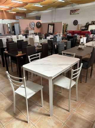 Mesa Comedor Marmol - 4 Sillas Nuevas 