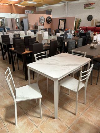 Mesa Comedor Marmol - 4 Sillas Nuevas 