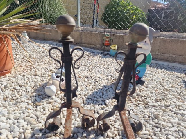 Morillos de forja para chimenea