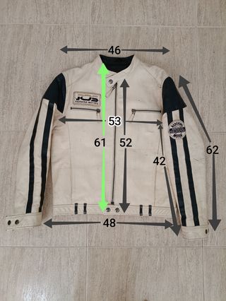 Cazadora motera Café Racer cuero auténtico M Medid