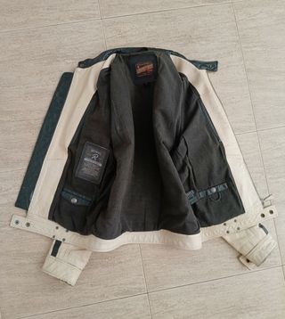 Cazadora motera Café Racer cuero auténtico M Medid