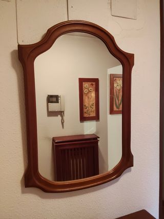 Espejo estilo madera dorado