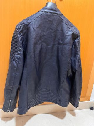 Chaqueta de cuero azul BYE
