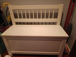 Banco zapatero de madera blanco