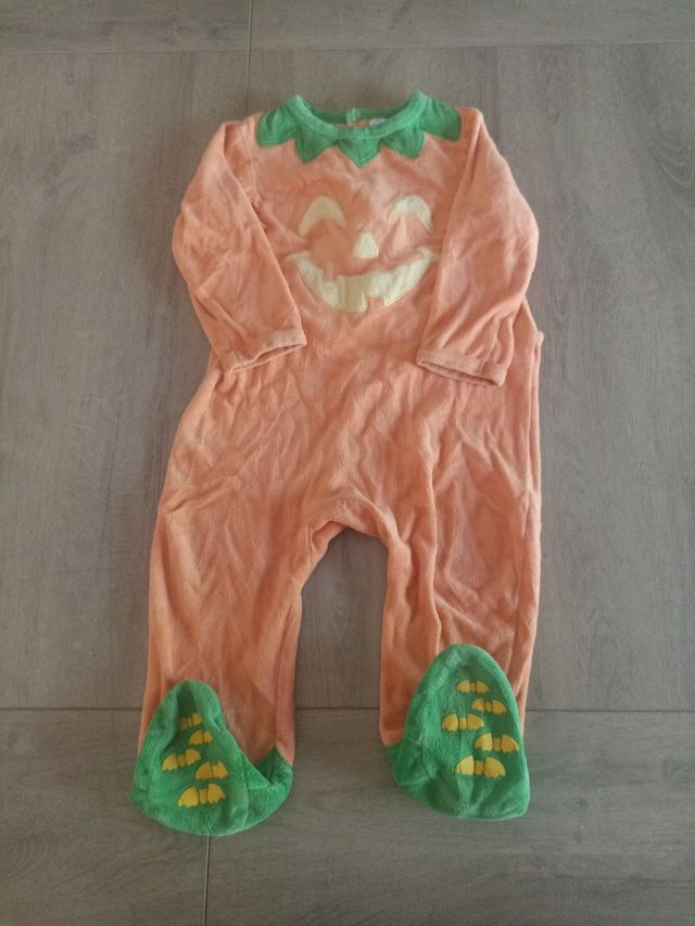 Pijama bebé disfraz calabaza Halloween 18M