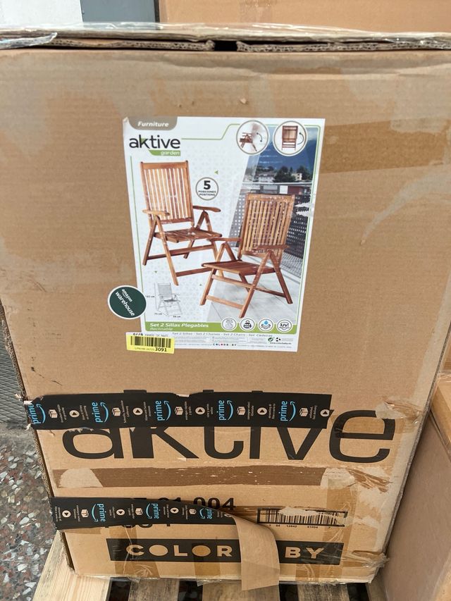 Set 2 Sillas Aktive Garden Plegables