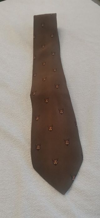 Corbata de Seda Marrón con Estampado