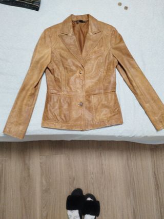 Chaqueta de cuero Zara Marrón