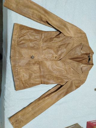 Chaqueta de cuero Zara Marrón