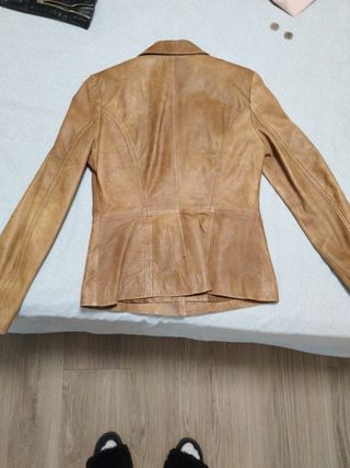 Chaqueta de cuero Zara Marrón