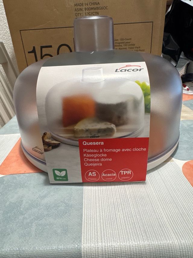 Quesera Lacor Redonda Madera Acacia y Plástico.