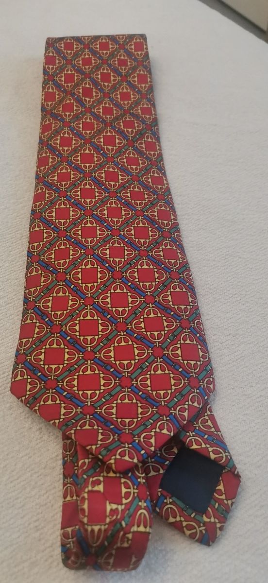 Corbata Festina Oro Seda Roja Multicolor