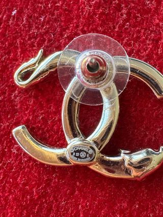 Pendientes Chanel CC Dorados con Cristales