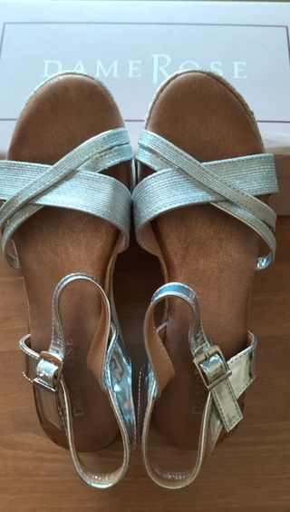 Sandali bassi argento Dame Rose