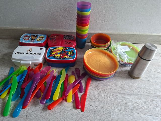 Lote Vajilla Infantil: Platos, Vasos, Cubiertos