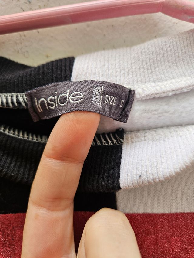 Sudadera corta Inside blanca y negra Talla S