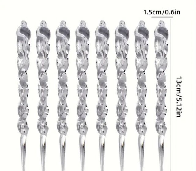 36 Carámbanos Navideños Transparentes