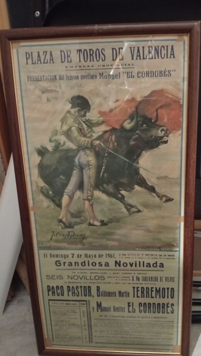 Cartel Toros Valencia 1961 El Cordobés