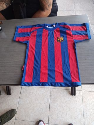 Camiseta FC Barcelona Vintage Rayas Azul/Roja