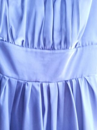 Vestido azul satén globo