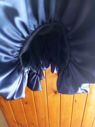 Vestido azul satén globo