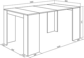 Mesa consola ultraextensible hasta 8 comensales