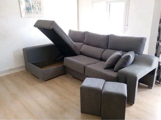 Sofá chaise longue gris
