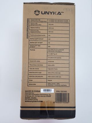 Caja PC UNYKA 6K-PRO Serie Caviar MATX - NUEVA