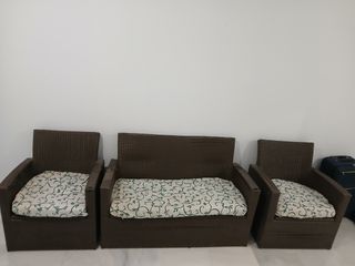 Conjunto Sofás Jardín Rattan 1 y 2 Plazas