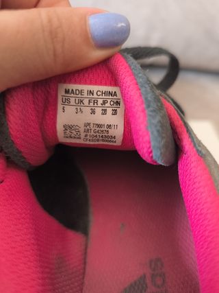 Zapatillas Adidas grises y rosas talla 36