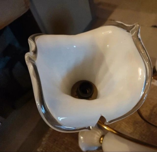 Lampadario vintage vetro e metallo