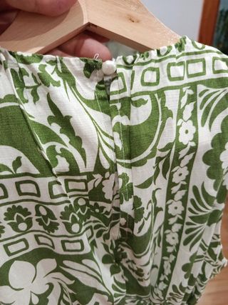 Conjunto Falda y Top Verde y Blanco