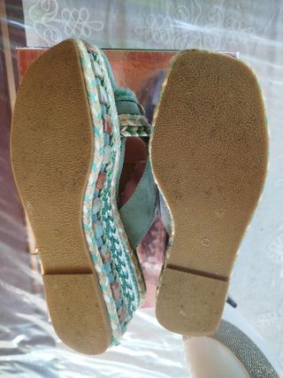 Sandalias plataforma Alma en Pena T39 turquesa