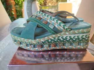 Sandalias plataforma Alma en Pena T39 turquesa