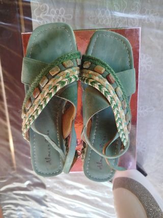 Sandalias plataforma Alma en Pena T39 turquesa
