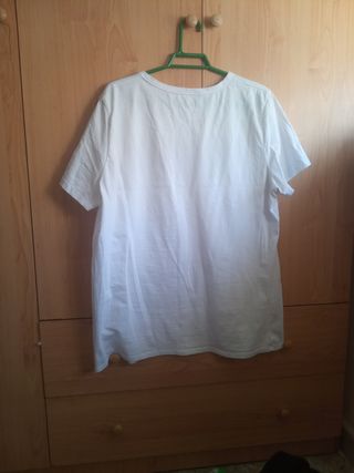Camiseta Zara Blanca Estampada