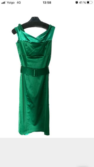 Vestido fiesta verde esmeralda talla 40